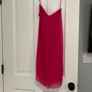 Strapless backless magenta dress